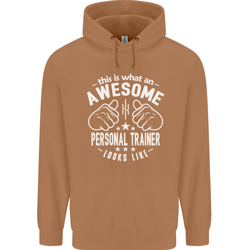 An Awesome Personal Trainer Looks Like Mens 80% Cotton Hoodie Caramel Latte