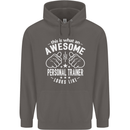 An Awesome Personal Trainer Looks Like Mens 80% Cotton Hoodie Charcoal