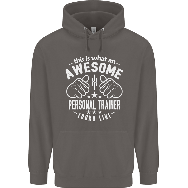 An Awesome Personal Trainer Looks Like Mens 80% Cotton Hoodie Charcoal
