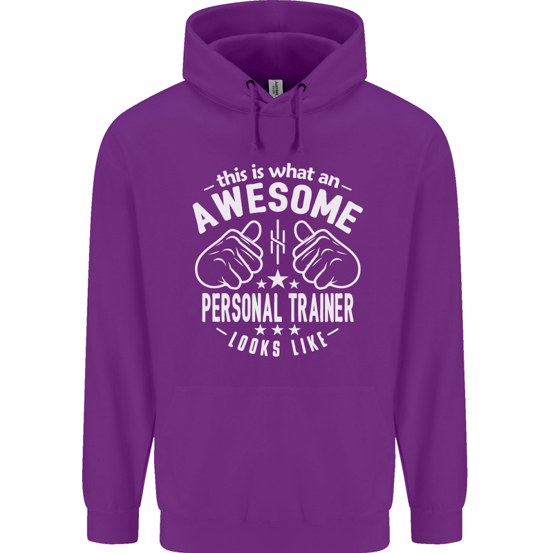 An Awesome Personal Trainer Looks Like Mens 80% Cotton Hoodie Purple