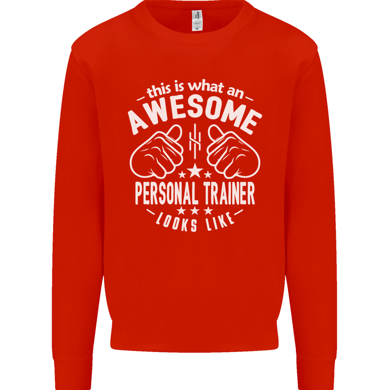 An Awesome Personal Trainer Looks Like Mens Sweatshirt Jumper Bright Red