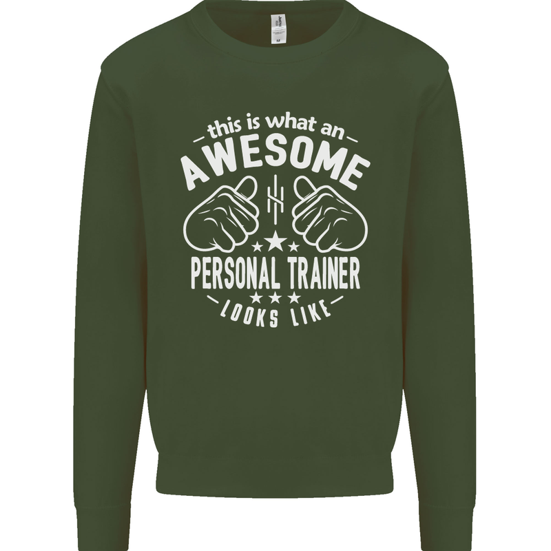 An Awesome Personal Trainer Looks Like Mens Sweatshirt Jumper Forest Green