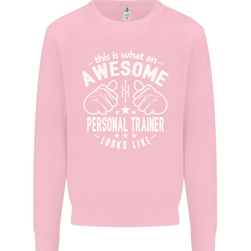 An Awesome Personal Trainer Looks Like Mens Sweatshirt Jumper Light Pink