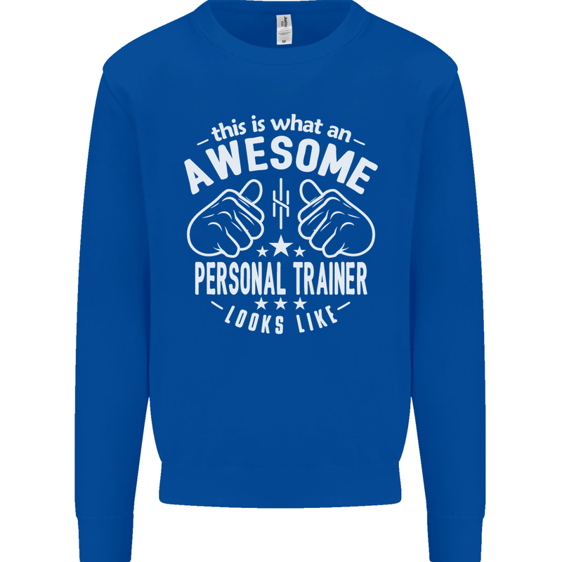An Awesome Personal Trainer Looks Like Mens Sweatshirt Jumper Royal Blue