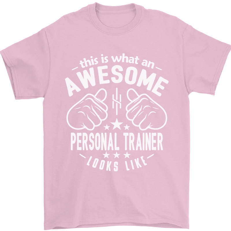 An Awesome Personal Trainer Looks Like Mens T-Shirt Cotton Gildan Light Pink