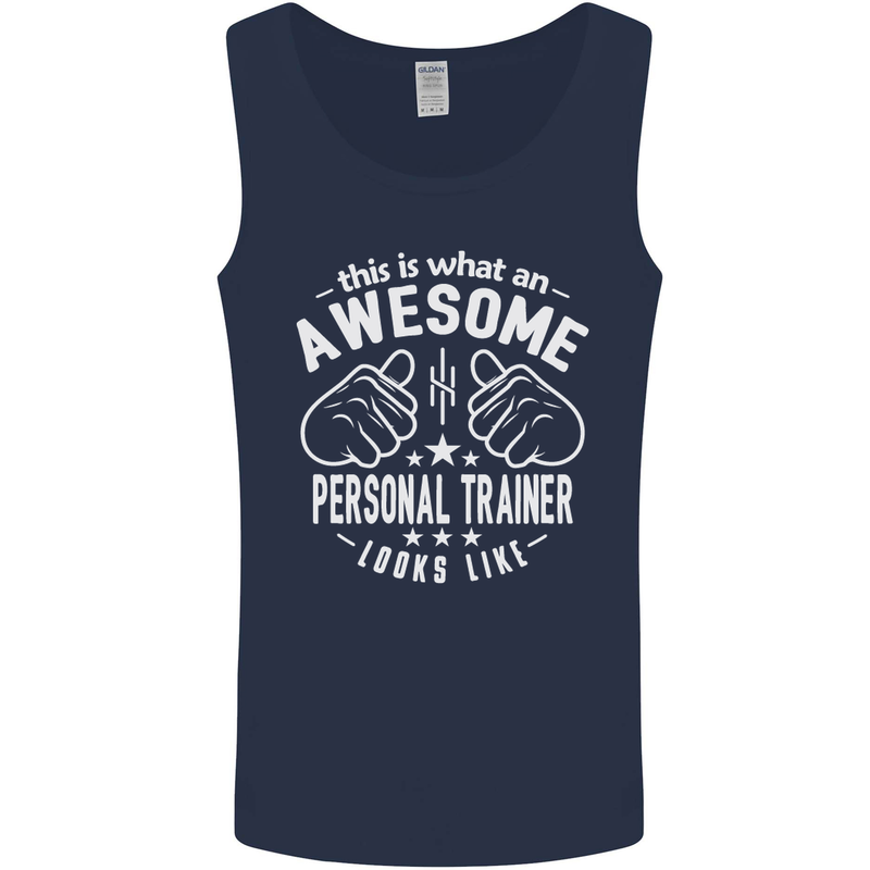 An Awesome Personal Trainer Looks Like Mens Vest Tank Top Navy Blue