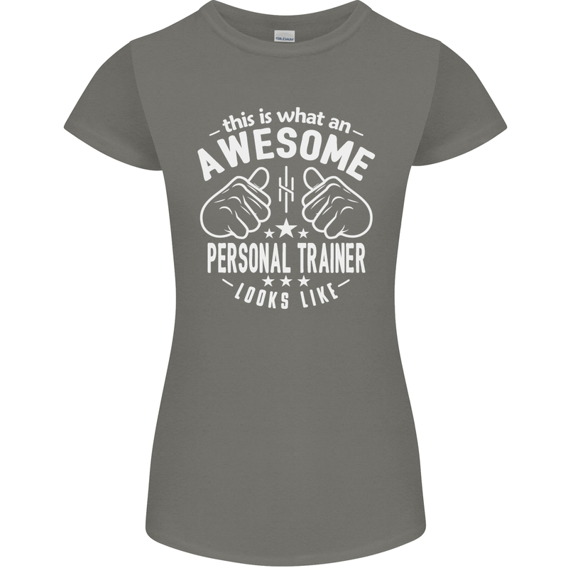 An Awesome Personal Trainer Looks Like Womens Petite Cut T-Shirt Charcoal