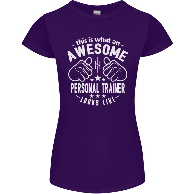 An Awesome Personal Trainer Looks Like Womens Petite Cut T-Shirt Purple