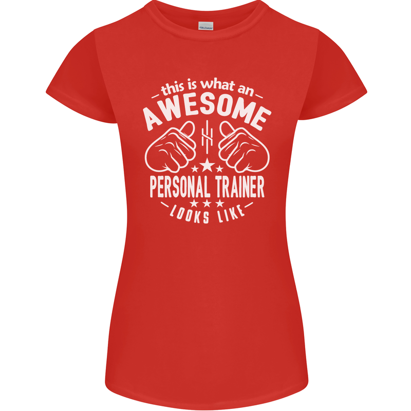 An Awesome Personal Trainer Looks Like Womens Petite Cut T-Shirt Red