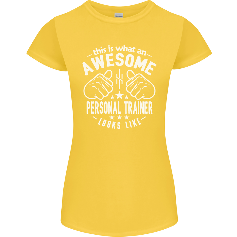 An Awesome Personal Trainer Looks Like Womens Petite Cut T-Shirt Yellow