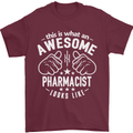 An Awesome Pharmacist Looks Like Mens T-Shirt Cotton Gildan Maroon
