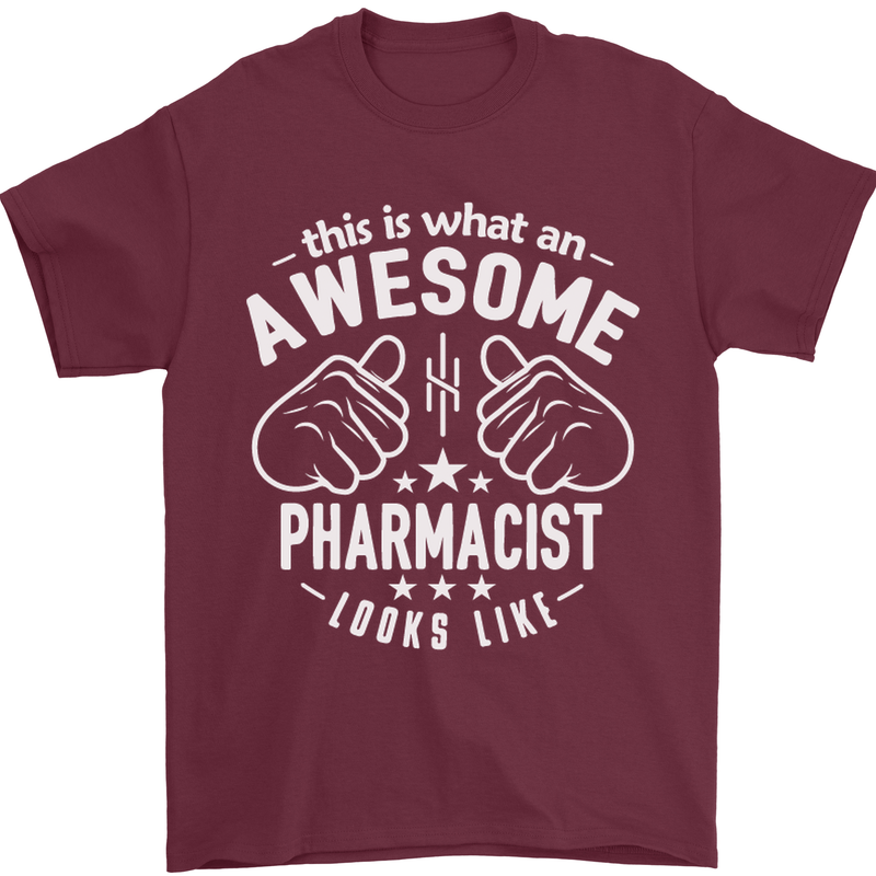 An Awesome Pharmacist Looks Like Mens T-Shirt Cotton Gildan Maroon