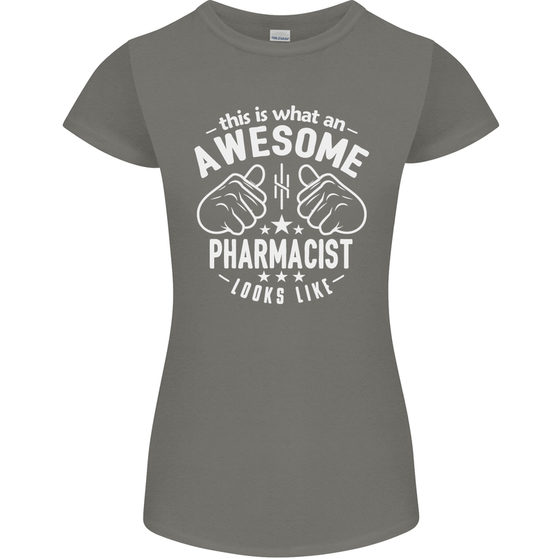 An Awesome Pharmacist Looks Like Womens Petite Cut T-Shirt Charcoal