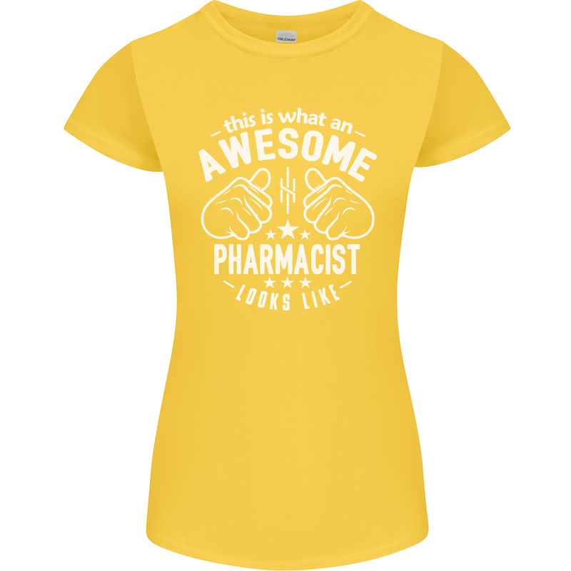 An Awesome Pharmacist Looks Like Womens Petite Cut T-Shirt Yellow