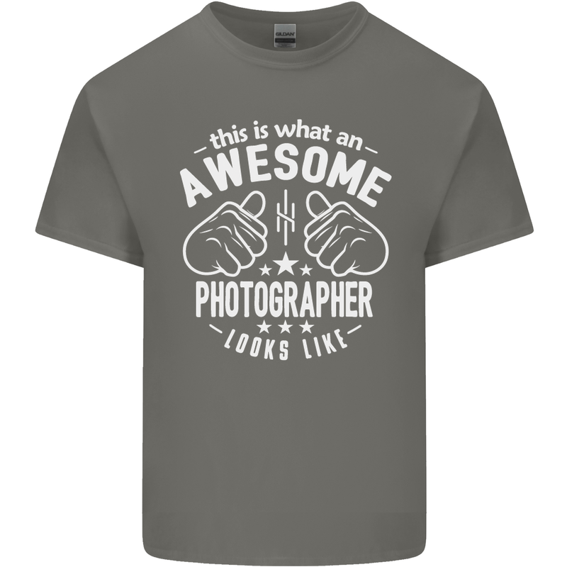 An Awesome Photographer Looks Like Mens Cotton T-Shirt Tee Top Charcoal