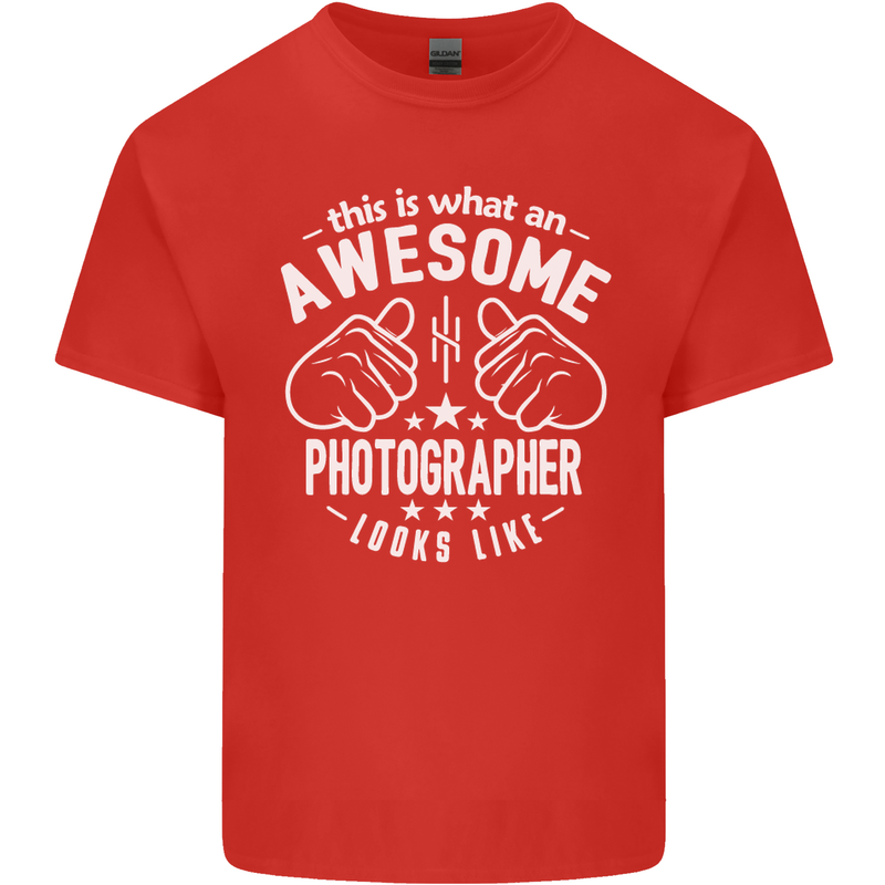 An Awesome Photographer Looks Like Mens Cotton T-Shirt Tee Top Red