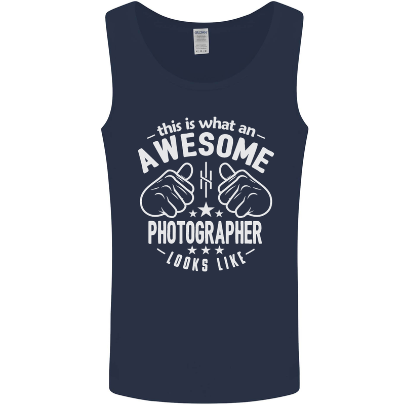 An Awesome Photographer Looks Like Mens Vest Tank Top Navy Blue