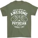 An Awesome Physician Looks Like Mens T-Shirt Cotton Gildan Military Green