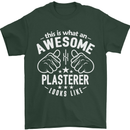 An Awesome Plasterer Looks Like Mens T-Shirt Cotton Gildan Forest Green