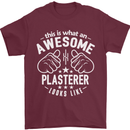 An Awesome Plasterer Looks Like Mens T-Shirt Cotton Gildan Maroon