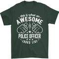 An Awesome Police Officer Looks Like Mens T-Shirt Cotton Gildan Forest Green
