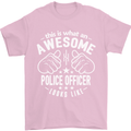 An Awesome Police Officer Looks Like Mens T-Shirt Cotton Gildan Light Pink
