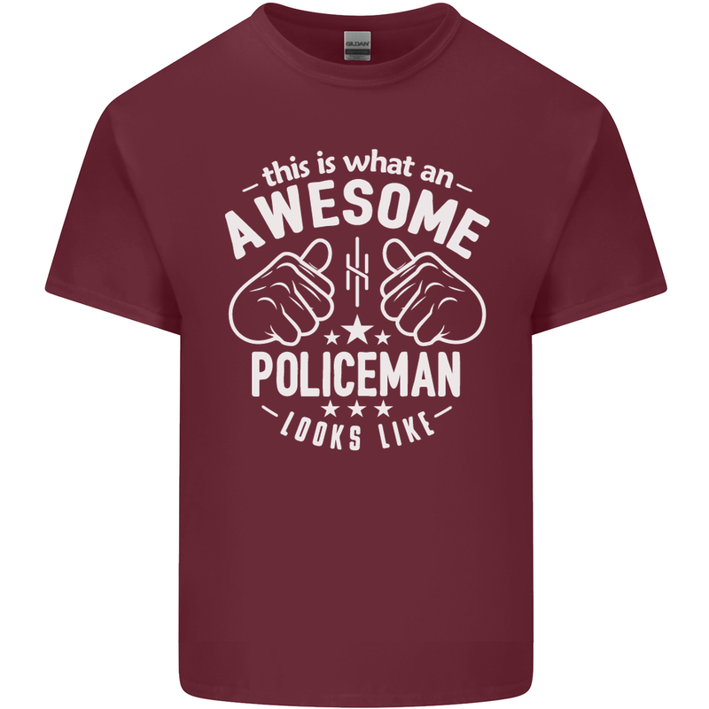 An Awesome Policeman Looks Like Mens Cotton T-Shirt Tee Top Maroon