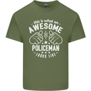 An Awesome Policeman Looks Like Mens Cotton T-Shirt Tee Top Military Green
