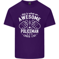 An Awesome Policeman Looks Like Mens Cotton T-Shirt Tee Top Purple
