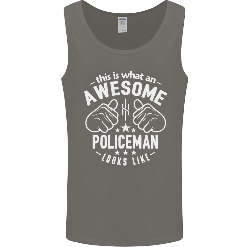 An Awesome Policeman Looks Like Mens Vest Tank Top Charcoal
