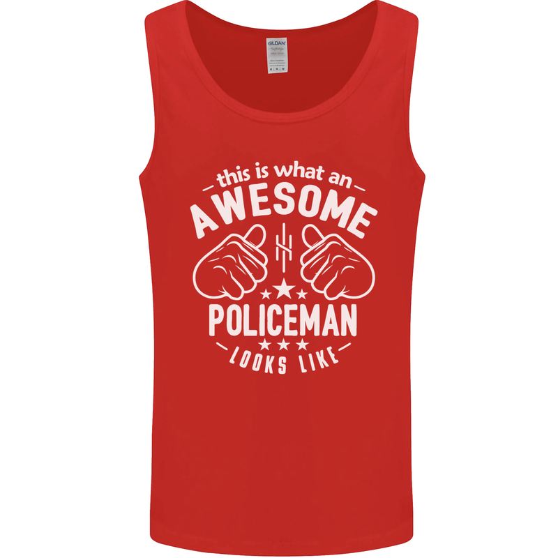 An Awesome Policeman Looks Like Mens Vest Tank Top Red