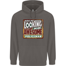 An Awesome Policeman Mens 80% Cotton Hoodie Charcoal
