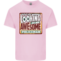An Awesome Policeman Mens Cotton T-Shirt Tee Top Light Pink