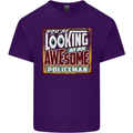 An Awesome Policeman Mens Cotton T-Shirt Tee Top Purple