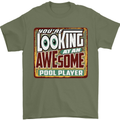 An Awesome Pool Player Mens T-Shirt Cotton Gildan Military Green
