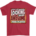 An Awesome Pool Player Mens T-Shirt Cotton Gildan Red