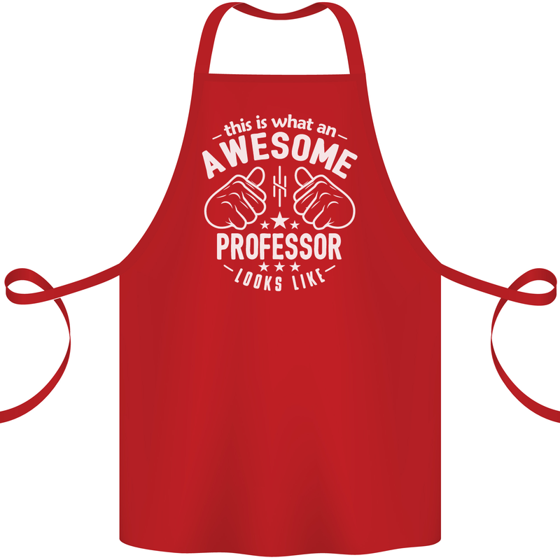 An Awesome Professor Looks Like Cotton Apron 100% Organic Red