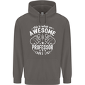 An Awesome Professor Looks Like Mens 80% Cotton Hoodie Charcoal
