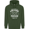 An Awesome Professor Looks Like Mens 80% Cotton Hoodie Forest Green
