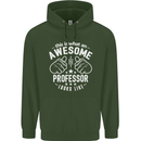 An Awesome Professor Looks Like Mens 80% Cotton Hoodie Forest Green