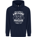 An Awesome Professor Looks Like Mens 80% Cotton Hoodie Navy Blue