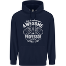 An Awesome Professor Looks Like Mens 80% Cotton Hoodie Navy Blue