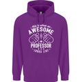 An Awesome Professor Looks Like Mens 80% Cotton Hoodie Purple