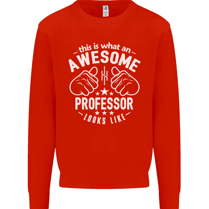 An Awesome Professor Looks Like Mens Sweatshirt Jumper Bright Red