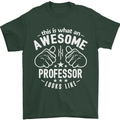An Awesome Professor Looks Like Mens T-Shirt Cotton Gildan Forest Green