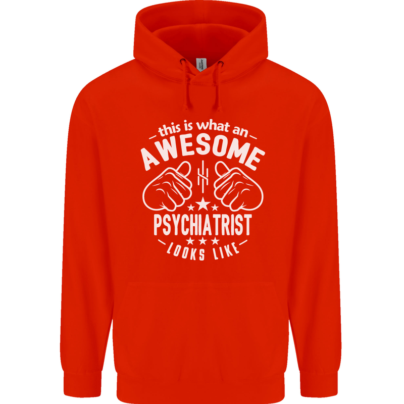 An Awesome Psychiatrist Looks Like Mens 80% Cotton Hoodie Bright Red