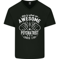 An Awesome Psychiatrist Looks Like Mens V-Neck Cotton T-Shirt Black