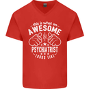 An Awesome Psychiatrist Looks Like Mens V-Neck Cotton T-Shirt Red