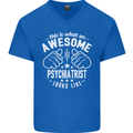 An Awesome Psychiatrist Looks Like Mens V-Neck Cotton T-Shirt Royal Blue