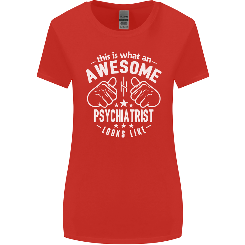 An Awesome Psychiatrist Looks Like Womens Wider Cut T-Shirt Red